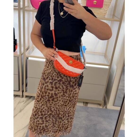 versace lamb skin quilted gold medusa coral crossbody bag - Picture 3 of 8